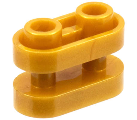 Lego (N) ~ Brick Round 1 x 2 with Hollow Studs and Open Center with Bars ~ [Pearl Gold]