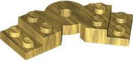 Lego (N) ~ Plate Modified 2 x 6 x 2/3 Bent ~ [Pearl Gold]