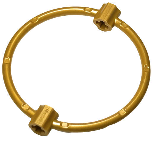 Lego (N) ~ Ring 7 x 7 with Axle Connectors 1L ~ [Pearl Gold]