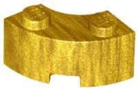 Lego (N) ~ Brick Round Corner 2 x 2 Macaroni with Stud Notch and Reinforced Underside ~ [Pearl Gold]