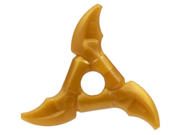 Lego (N) ~ Minifigure Weapon Shuriken Throwing Star with Smooth Grips and Curved Blad ~ [Pearl Gold]