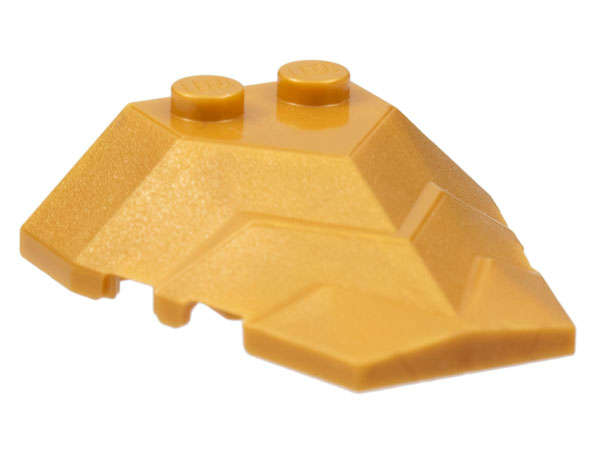 Lego (N) ~ Wedge 4 x 4 Angular Stepped Top ~ [Pearl Gold]