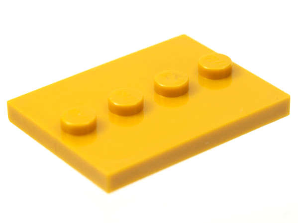 Lego (N) ~ Tile Modified 3 x 4 with 4 Studs in Center ~ [Pearl Gold]