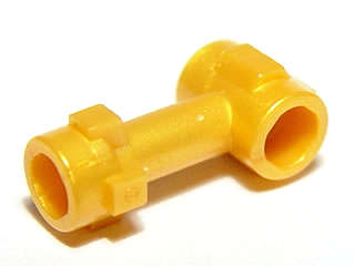 Lego (N) ~ Bar 1L with Top Stud and 2 Side Studs (Connector Perpendicular) ~ [Pearl Gold]
