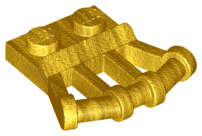 Lego (N) ~ Plate Modified 1 x 2 with Angled Bar Handles on Side ~ [Pearl Gold]