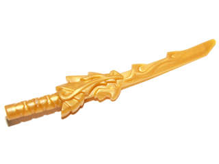Lego (U) ~ Minifigure Weapon Sword Katana with Dragon Head (Ninjago Sword of Fire) ~ [Pearl Gold]