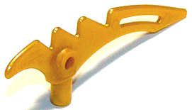 Lego (U) ~ Minifigure Weapon Crescent Blade Serrated with Bar ~ [Pearl Gold]