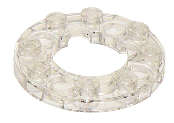 Lego (U) ~ Plate Round 4 x 4 with 2 x 2 Round Open Center ~ [Trans-Clear]