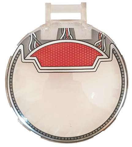 Lego (N) ~ Dish 6 x 6 Inverted with Bar Handle with Wires and Red Panel Pattern ~ [Trans-Clear]