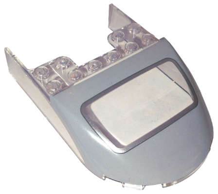 Lego (N) ~ Windscreen 6 x 9 x 1 2/3 with Light Bluish Gray and Silver Aston Martin D ~ [Trans-Clear]