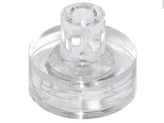 Lego (N) ~ Tile Round 1 x 1 with Bar and Pin Holder ~ [Trans-Clear]