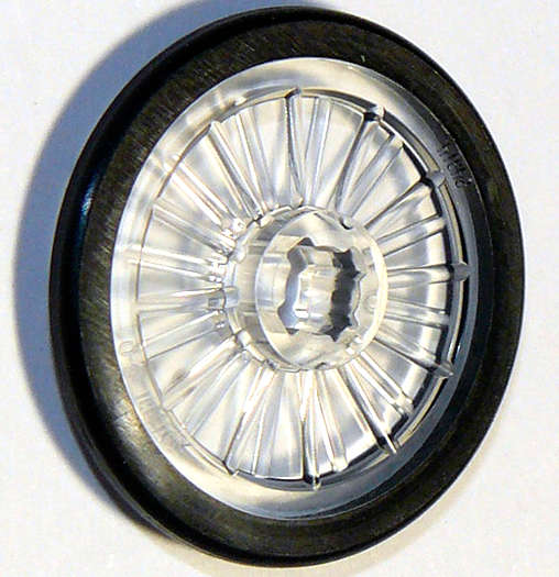 Lego (N) ~ Wheel Wheelchair with Molded Black Hard Rubber Tire Pattern ~ [Trans-Clear]