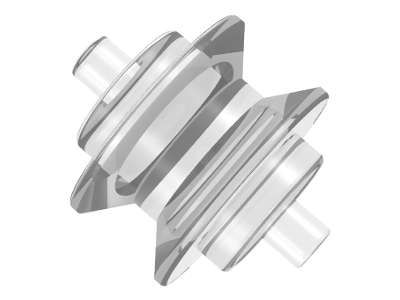 Lego Used - Wheel Center Small with Stub Axles (Pulley Wheel)~ [Trans-Clear]