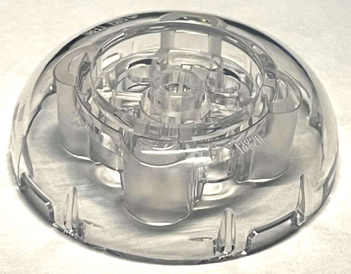 Lego (N) ~ Brick Round 4 x 4 Dome Top with 2 x 2 Recessed Center ~ [Trans-Clear]