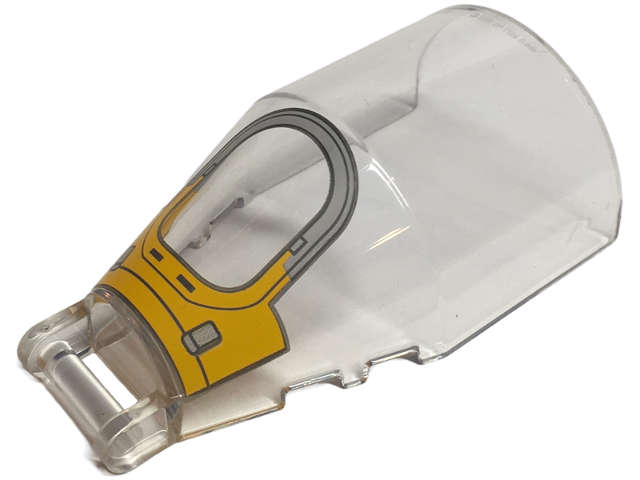 Lego (N) ~ Windscreen 6 x 4 x 2 Round with Bar Handle with Light Bluish Gray and Bri ~ [Trans-Clear]