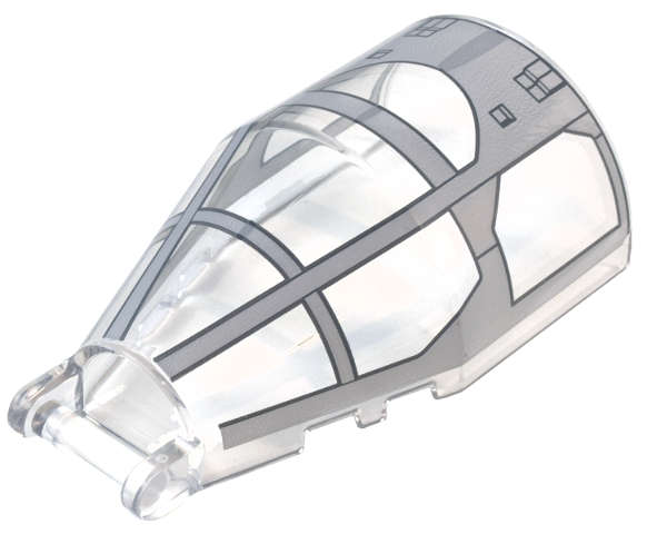 Lego (N) ~ Windscreen 6 x 4 x 2 Round with Bar Handle with Light Bluish Ahsoka Tano' ~ [Trans-Clear]