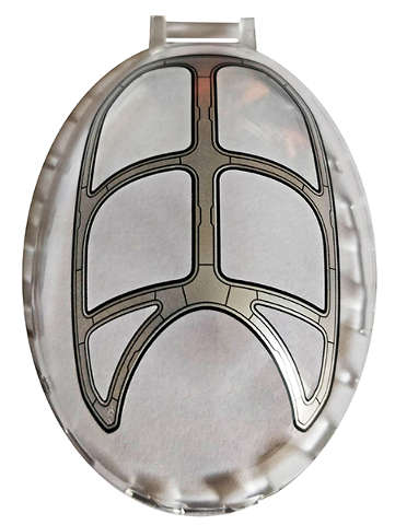Lego (N) ~ Windscreen 8 x 6 x 2 1/3 Bubble Canopy with Bar Handle with Silver Frame  ~ [Trans-Clear]