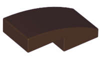 Lego (U) ~ Slope Curved 2 x 1 x 2/3 ~ [Dark Brown]