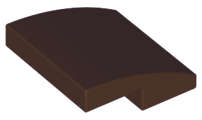 Lego (U) ~ Slope Curved 2 x 2 x 2/3 ~ [Dark Brown]