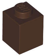 Lego (N) ~ Brick 1 x 1 ~ [Dark Brown]
