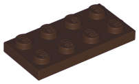 Lego (N) ~ Plate 2 x 4 ~ [Dark Brown]