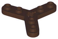 Lego (N) ~ Technic Plate Rotor 3 Blade with Smooth Ends and 6 Studs (Propeller) ~ [Dark Brown]