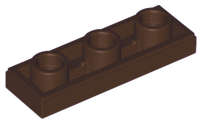 Lego (N) ~ Tile Modified 1 x 3 Inverted with Hole ~ [Dark Brown]