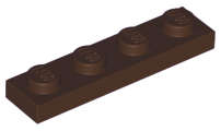 Lego (N) ~ Plate 1 x 4 ~ [Dark Brown]