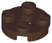 Lego (U) ~ Plate Round 2 x 2 with Axle Hole ~ [Dark Brown]