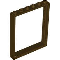 Lego (N) ~ Window 1 x 6 x 6 Flat Front ~ [Dark Brown]