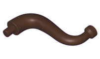 Lego (N) ~ Elephant Tail / Trunk with Bar End - Short Curved Tip ~ [Dark Brown]