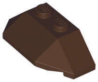 Lego (U) ~ Wedge 2 x 4 Triple ~ [Dark Brown]