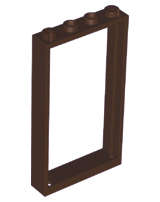 Lego (N) ~ Door Frame 1 x 4 x 6 with 2 Holes on Top and Bottom ~ [Dark Brown]