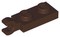 Lego (U) ~ Plate Modified 1 x 2 with Clip on End (Horizontal Grip) ~ [Dark Brown]