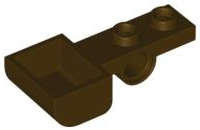 Lego (U) ~ Plate Modified 1 x 2 with Pin Hole and Bucket (Catapult) ~ [Dark Brown]