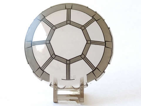 Lego (U) ~ Dish 6 x 6 Inverted with Bar Handle with SW 8 Spoke Radial Cockpit Patte ~ [Trans-Brown]