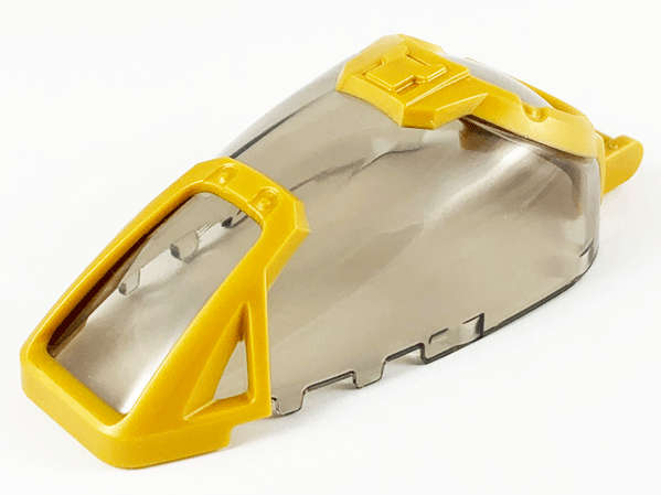 Lego (N) ~ Windscreen 7 x 4 x 2 Canopy with Pearl Gold Armor and Handle Pattern ~ [Trans-Brown]