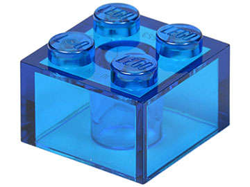 Lego (N) ~ Brick 2 x 2 ~ [Trans-Dark Blue]