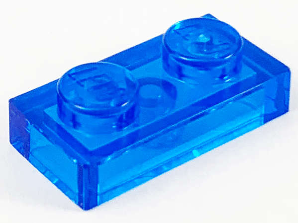 Lego (N) ~ Plate 1 x 2 ~ [Trans-Dark Blue]
