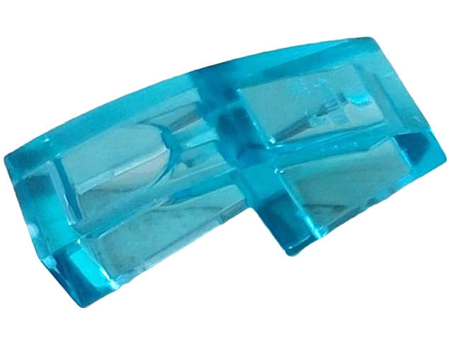 Lego (N) ~ Slope Curved 2 x 1 x 2/3 ~ [Trans-Light Blue]