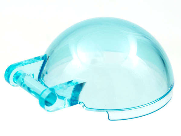 Lego (N) ~ Windscreen 4 x 4 x 1 2/3 Canopy Half Sphere with Bar Handle ~ [Trans-Light Blue]
