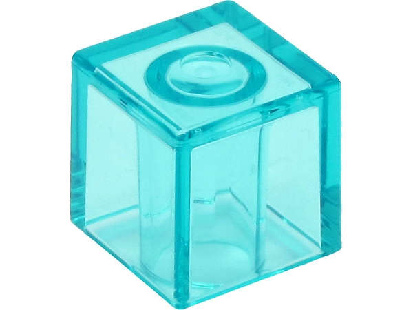 Lego (N) ~ Minifigure Head Modified Cube ~ [Trans-Light Blue]