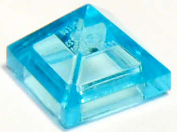Lego (N) ~ Slope 45 1 x 1 x 2/3 Quadruple Convex Pyramid ~ [Trans-Light Blue]