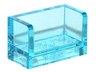 Lego (N) ~ Panel 1 x 2 x 1 with Rounded Corners and 2 Sides ~ [Trans-Light Blue]