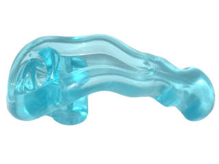 Lego (N) ~ Wave Rounded Energy with Bar Handle (Power Blast) ~ [Trans-Light Blue]