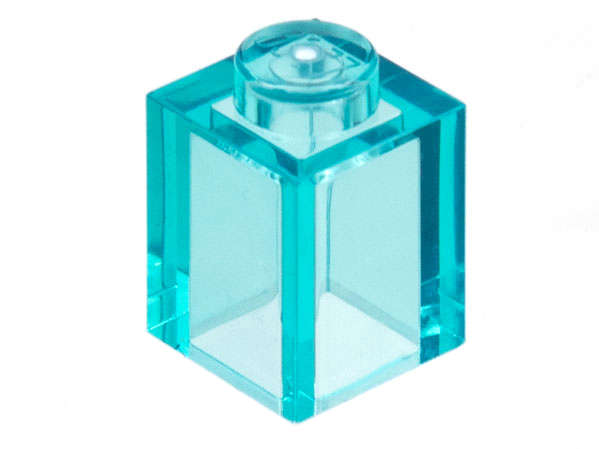 Lego (N) ~ Brick 1 x 1 ~ [Trans-Light Blue]