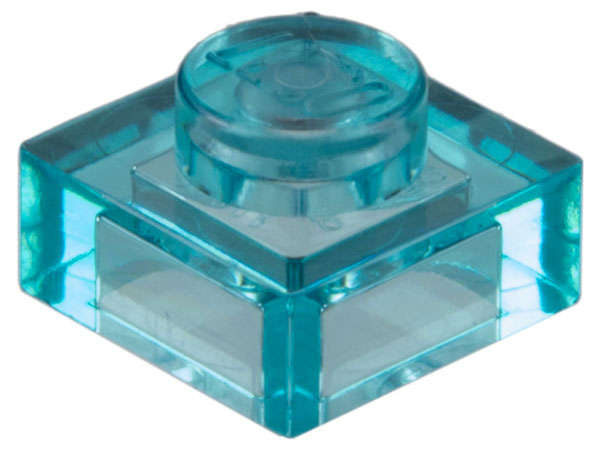 Lego (U) ~ Plate 1 x 1 ~ [Trans-Light Blue]