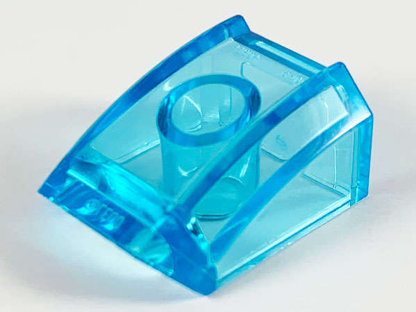 Lego (U) ~ Slope Curved 2 x 2 Lip ~ [Trans-Light Blue]