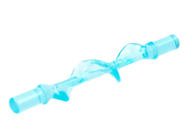 Lego (N) ~ Power Burst Bolt Spiral with Bar Ends ~ [Trans-Light Blue]