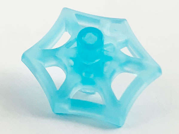 Lego (N) ~ Minifigure Weapon Web Effect Small with Short Bar on Front and Back ~ [Trans-Light Blue]